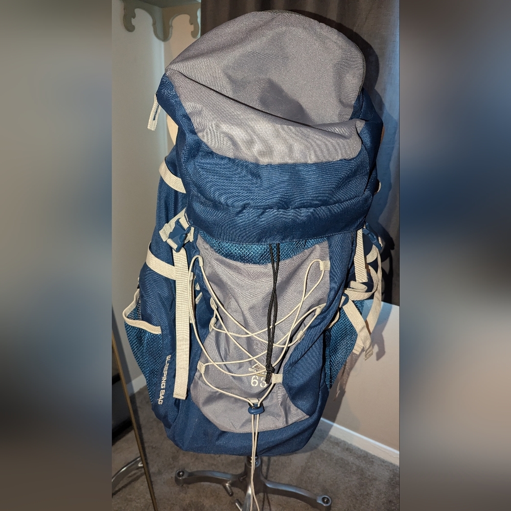 Jansport Big Bear 63 backpack in blue & gray 60L!!!